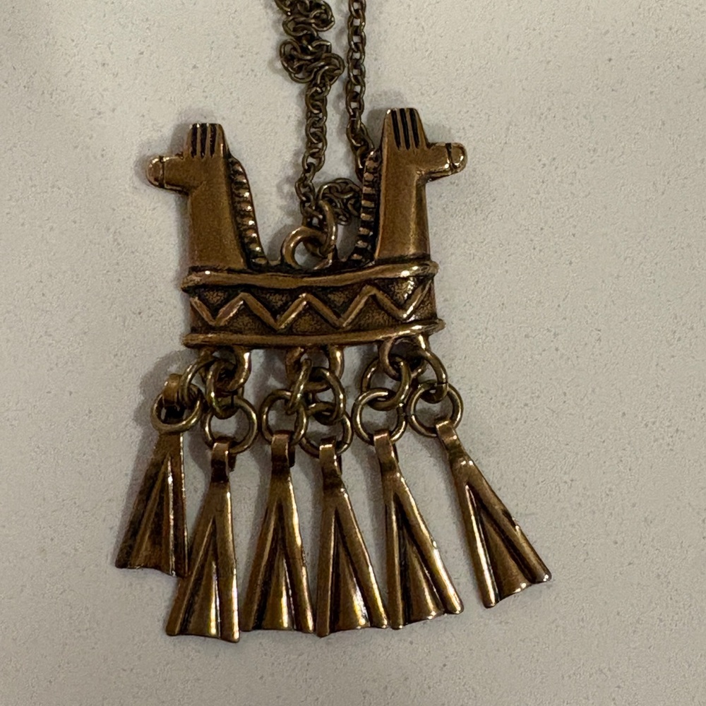 Kalevala Koru Two Headed Horse Bronze Necklace